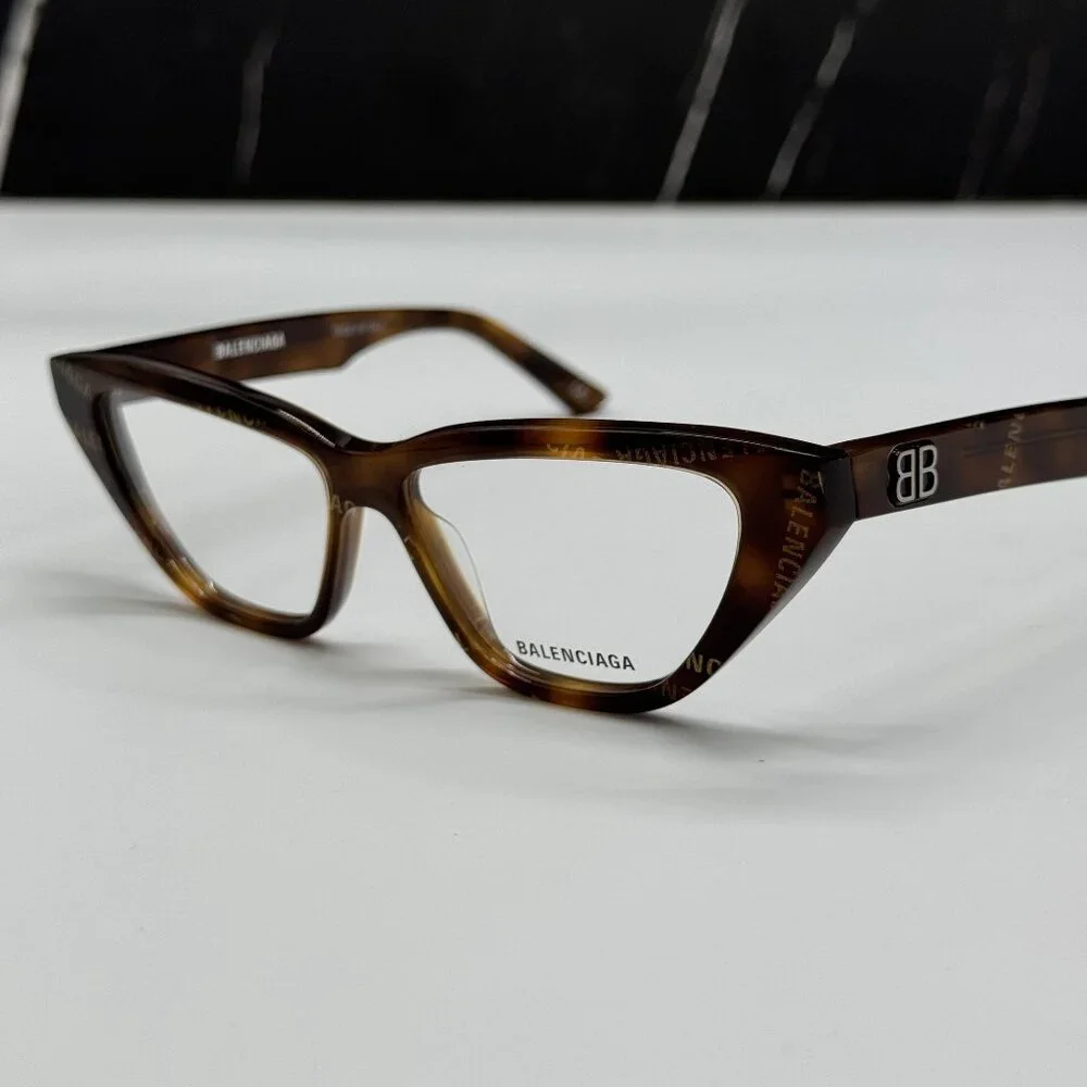 NEW BALENCIAGA BB0128O 002 CAT EYE HAVANA WOMEN EYEGLASSES BALENCIAGA